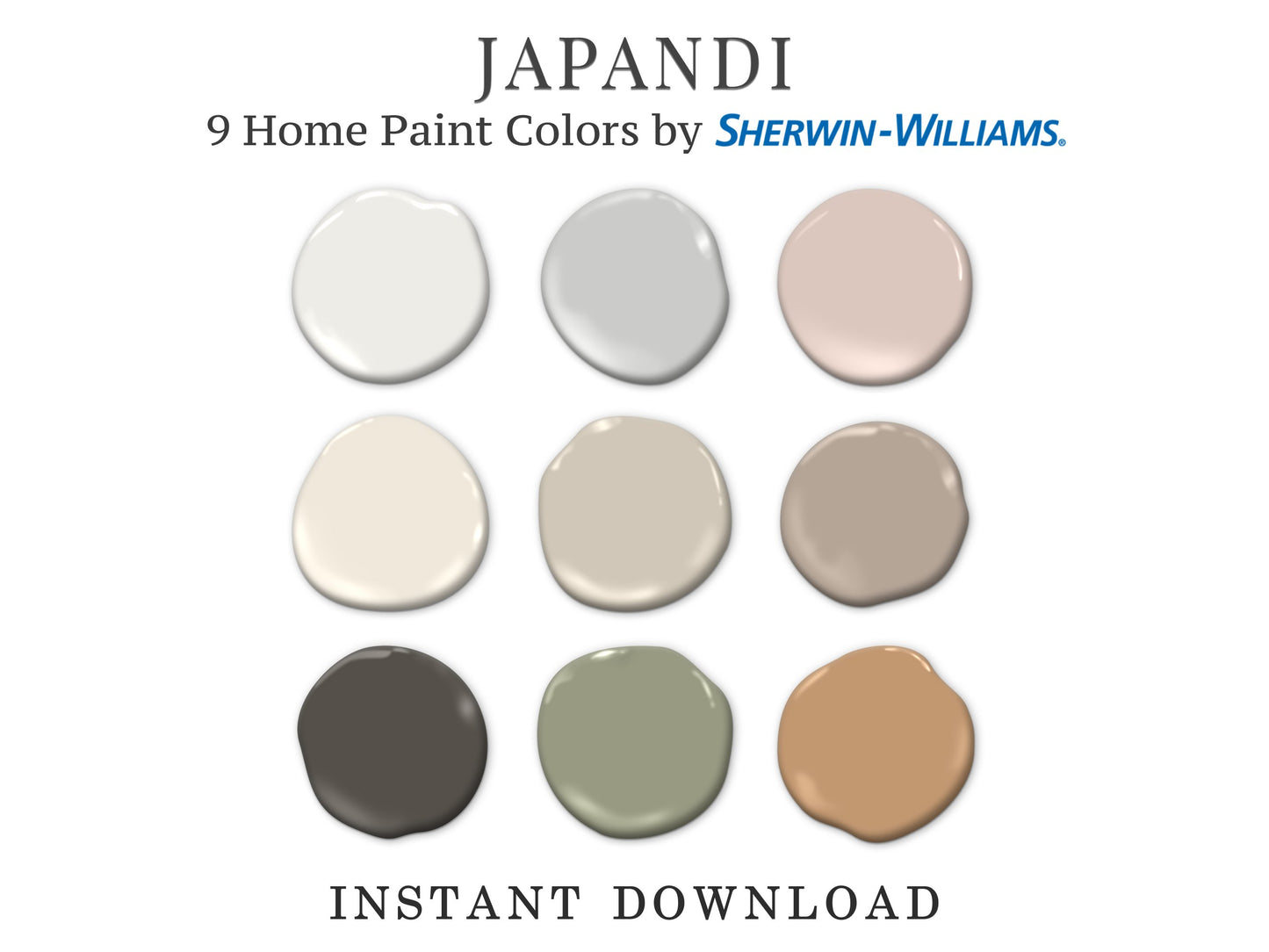Japandi Paint Palette Sherwin Williams