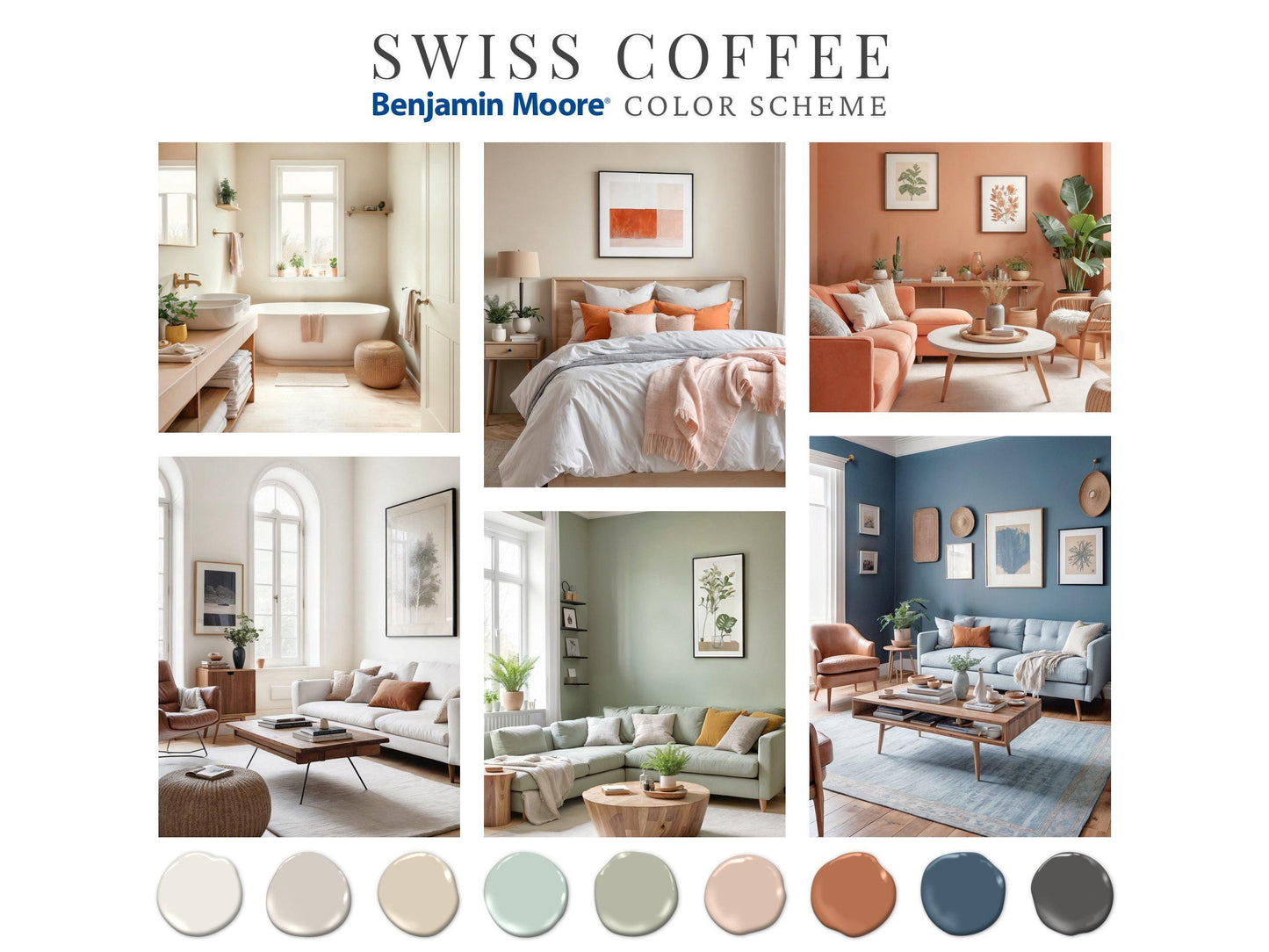 Swiss Coffee Benjamin Moore Paint Palette